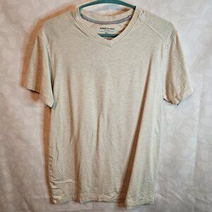 Kenneth Cole Men's Tan Short Sleeve V-Neck T-Shirt Size S